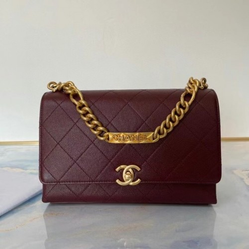 Chanel Flap Schoudertas Origineel leer AS2764 Wine