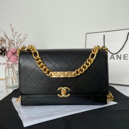 Chanel Flap Schoudertas Origineel leer AS2764 zwart