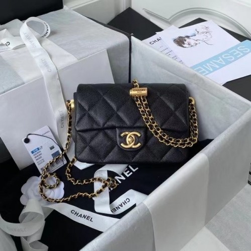 Chanel Flap Schoudertas Origineel leer AS2855 zwart