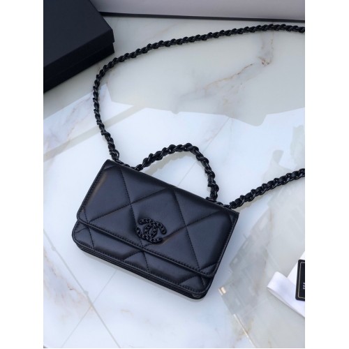 Chanel Flap Schoudertas mini Original leer AS0957 zwart