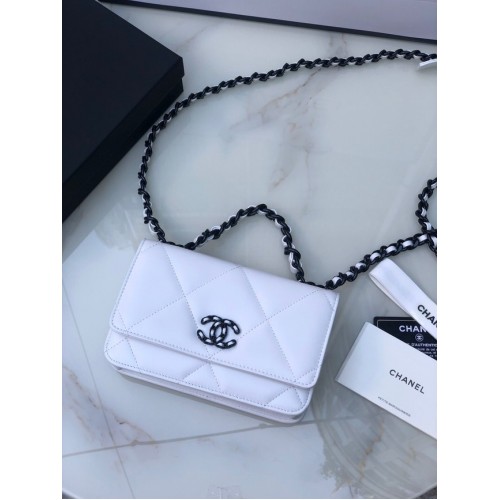 Chanel Flap Schoudertas mini Origineel leer AS0957 wit