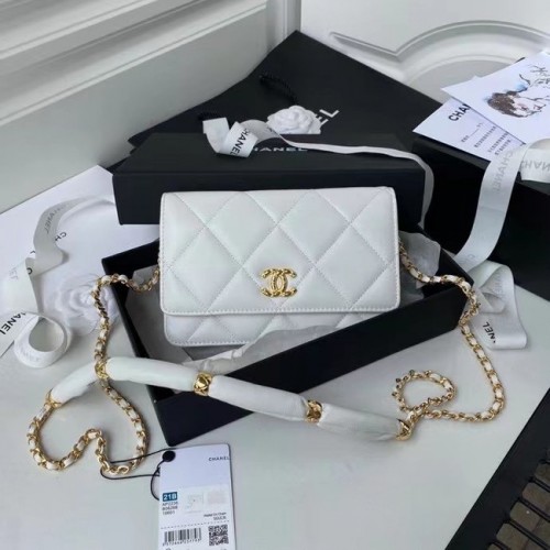 Chanel Flap Schoudertas mini Origineel leer AS2755 wit