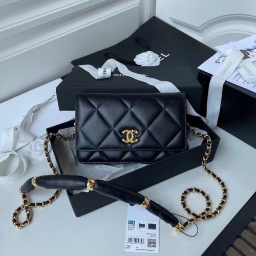 Chanel Flap Schoudertas mini Original leer AS2755 zwart