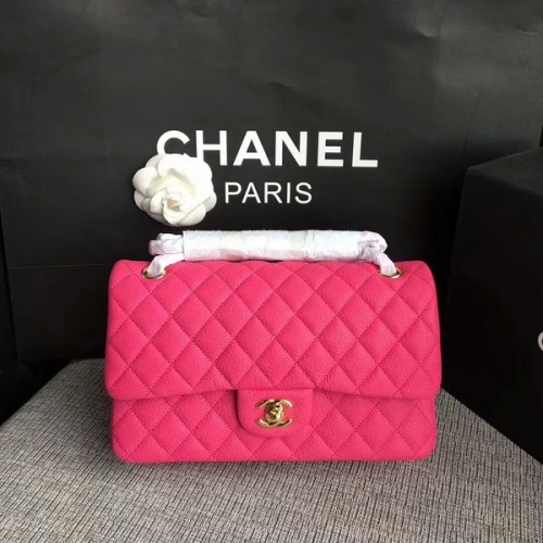 Chanel Flap Schoudertassen Origineel Hertenleer CF1112 Perzik