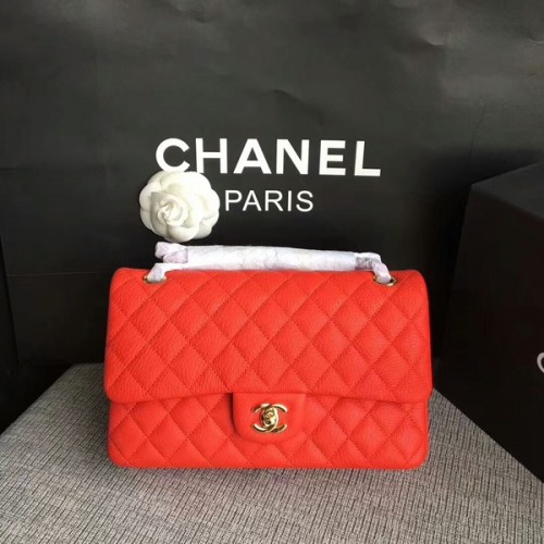 Chanel Flap Schoudertassen Origineel Hertenleer CF1112 Rood