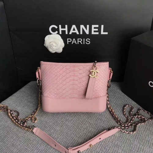 Chanel Gabrielle Mini Schoudertas Origineel Python Leer 8122A Roze
