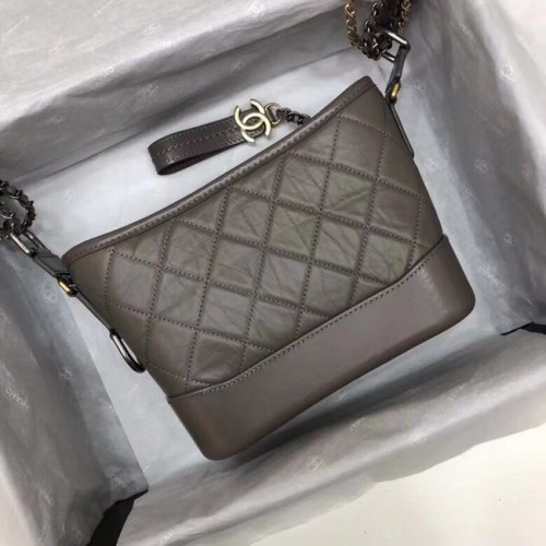 Chanel Gabrielle Original Kalfsleren Schoudertas 93841 grijs