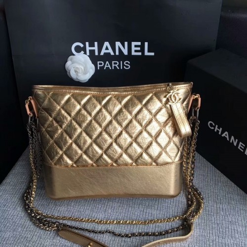 Chanel Gabrielle Schoudertas Origineel Kalfsleer A93842 Goud