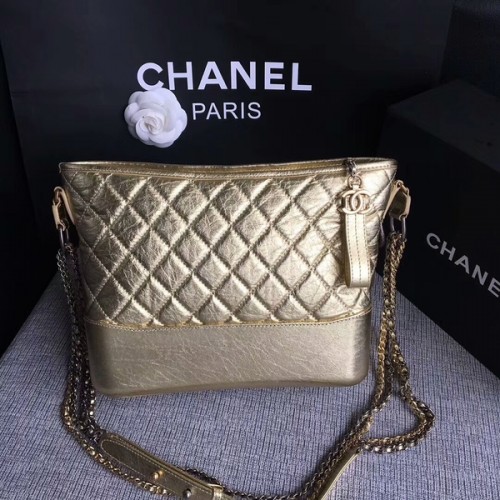 Chanel Gabrielle Schoudertas Origineel Kalfsleer A93842 Grijs