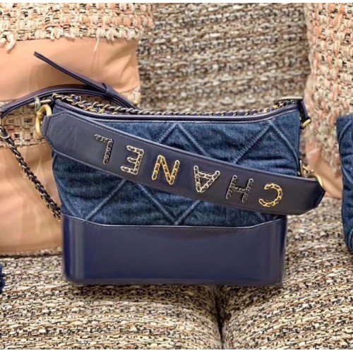 Chanel Gabrielle Small Denim Hobo Bag AS0865 Blauw