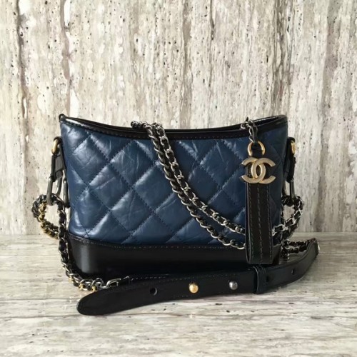 Chanel Gabrielly kalfsleren schoudertas 93823 blauw