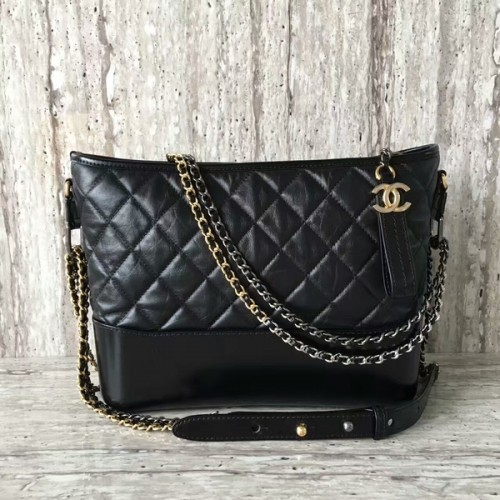 Chanel Gabrielly kalfsleren schoudertas 93824 zwart
