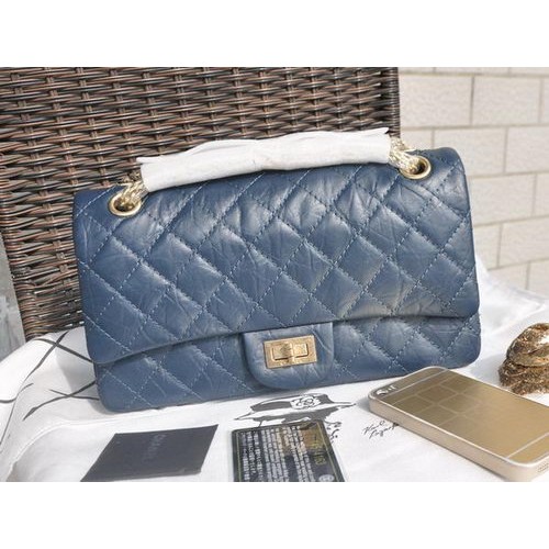 Chanel geglazuurd craquelé leer klassieke flap tas A30225 Royal
