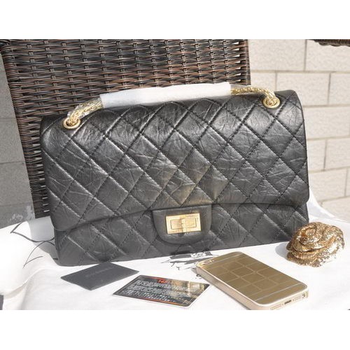 Chanel geglazuurd craquelé leer klassieke flap tas A30227 zwart