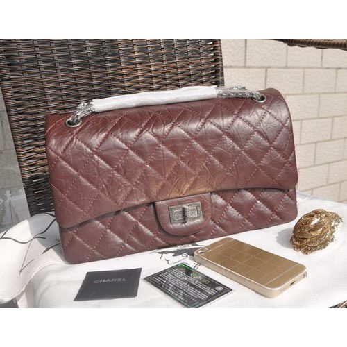 Chanel geglazuurd craquelé leer klassieke flap tas A30227 bordeaux