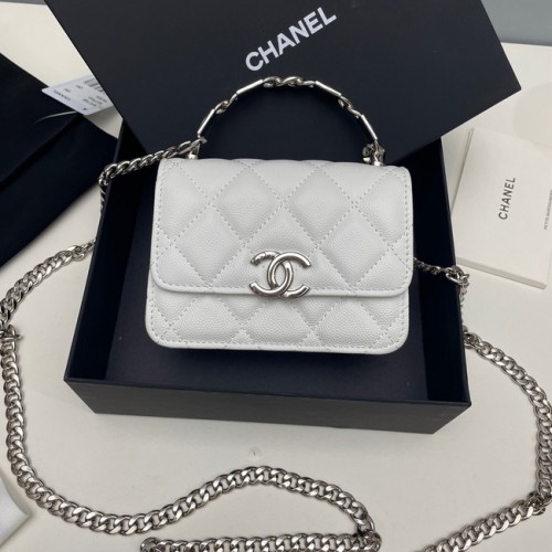 Chanel generfd kalfsleer KOPPELING MET KETTING AP2758 wit
