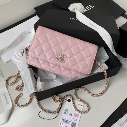 Chanel kleine schoudertas van generfd kalfsleer AP2734 roze