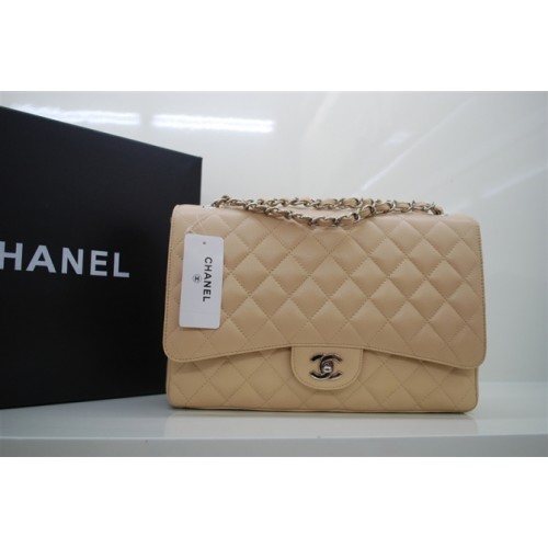 Chanel Jumbo Caviar Flap Bag 36076 Abrikoos zilveren ketting