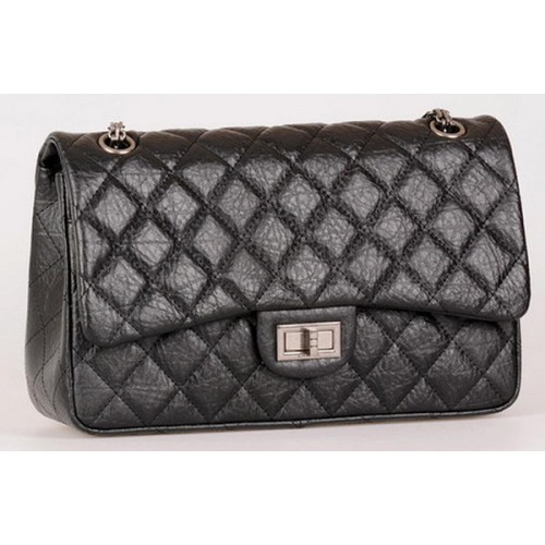Chanel Jumbo Classic Flap Bag Zwart Kalfsleer A28668 Zilver