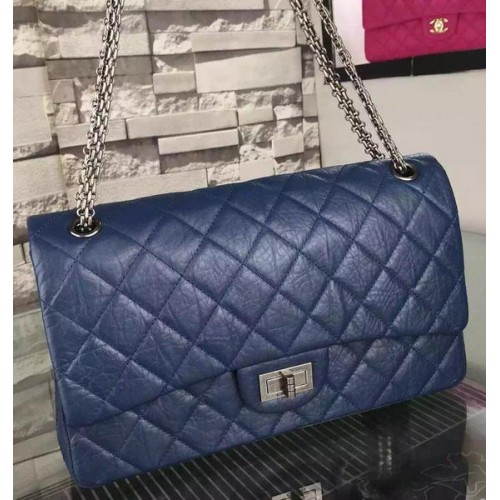 Chanel Jumbo Classic Flap Bag Zwart Origineel Kalfsleer CHA6212 Blauw