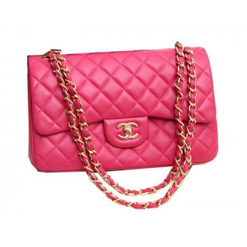 Chanel Jumbo Double Flaps Tassen Origineel Lamsleer A36097 Rose
