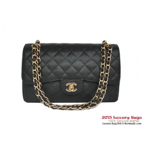 Chanel Jumbo Quilted Classic Cannage Patterns Flap Bag A58600 Zwart Goud