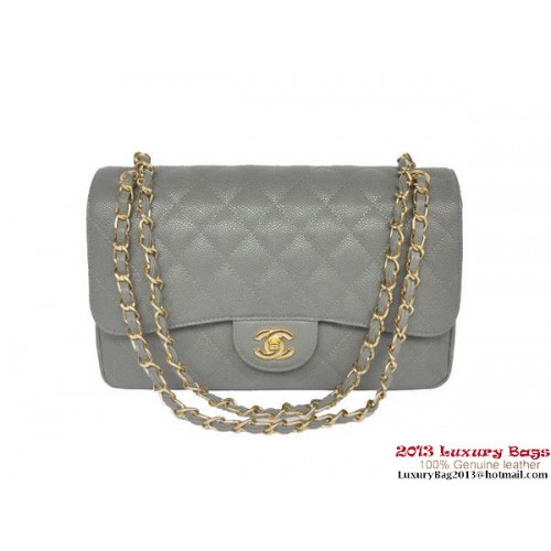 Chanel Jumbo Quilted Classic Cannage Patterns Flap Bag A58600 Grijs Goud