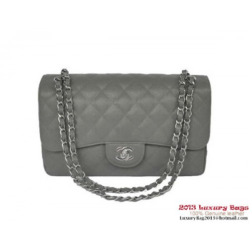 Chanel Jumbo Quilted Classic Cannage Patterns Flap Bag A58600 Grijs Zilver
