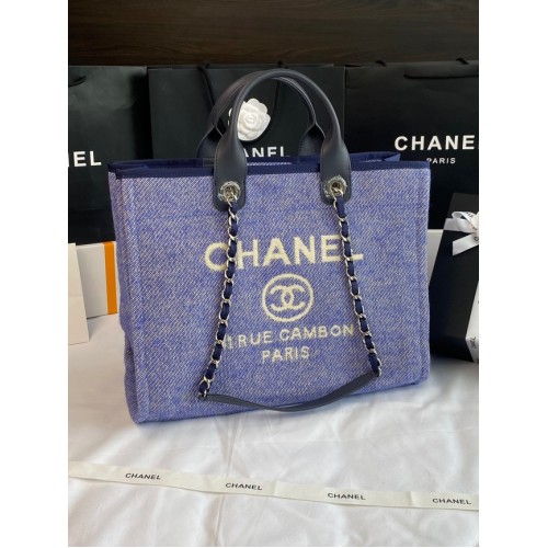Chanel GROTE WINKELTAS A66941 blauw&wit