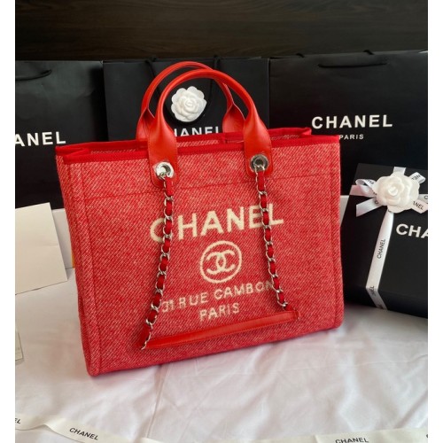 Chanel GROTE WINKELTAS A66941 rood&wit
