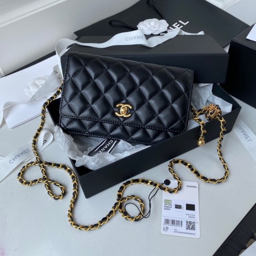 Chanel Lambskin Flap Schoudertas AP1450 zwart
