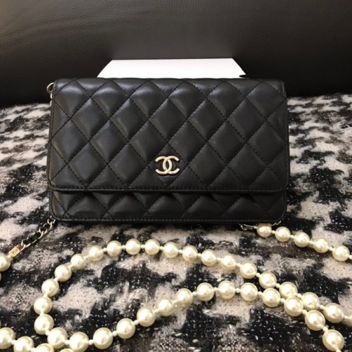 Chanel Lambskin Flap schoudertas CC33814 zwart