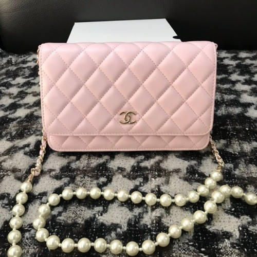 Chanel Lambskin Flap Schoudertas CC33814 roze