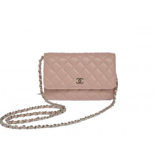 Chanel Lamsleren Flap Bag A33814 Roze Zilver