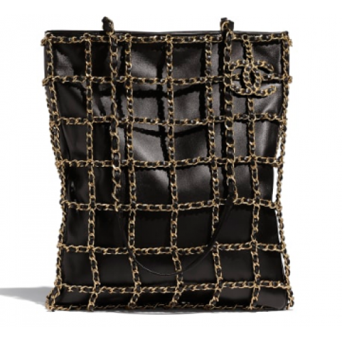 Chanel Lambskin Boodschappentas AS1383 zwart