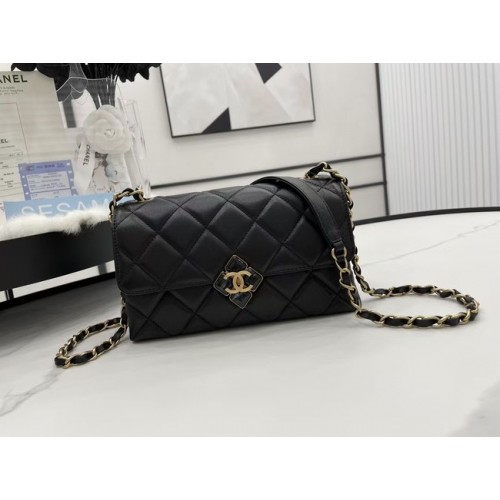 Chanel Flap Lambskin schoudertas AS2557 zwart