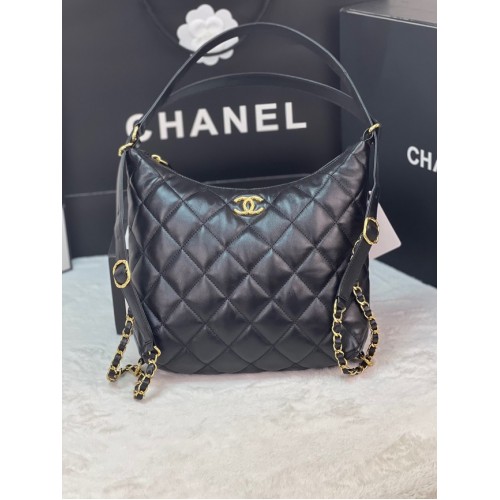 Chanel lamsleren rugzak AS3487 zwart