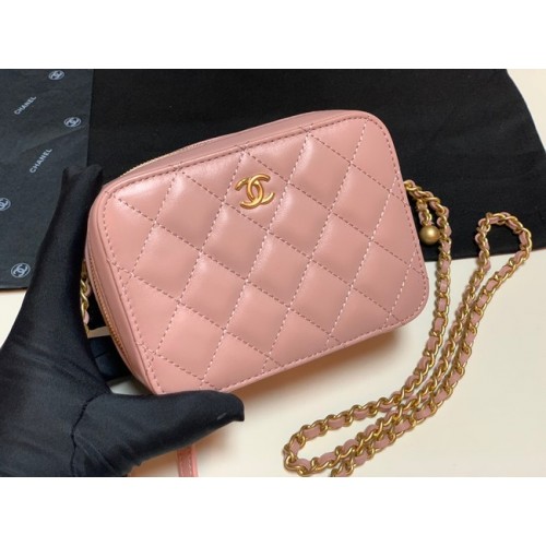 Chanel Lambskin cameratas AS2463 roze