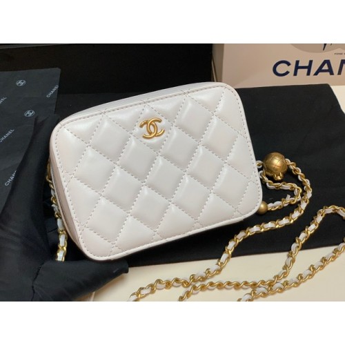 Chanel Lambskin cameratas AS2463 wit