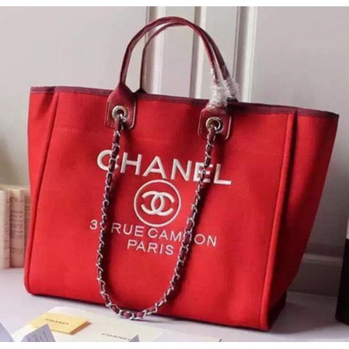 Chanel grote canvas boodschappentas A5002 rood