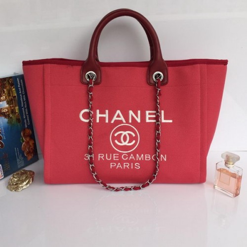Chanel grote canvas draagtas A68046 roze