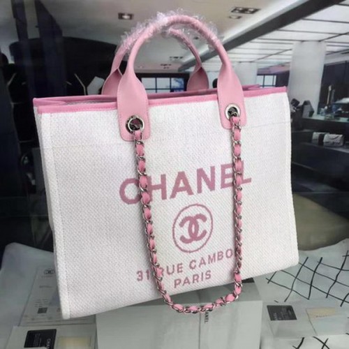 Chanel Grote Canvas Tote Boodschappentas CHA1679 Roze