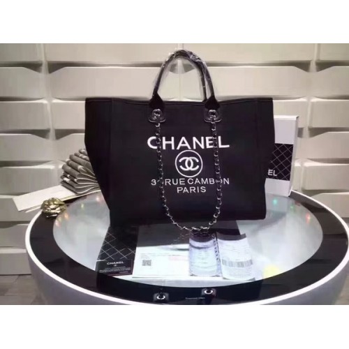 Chanel Grote Canvas Tote Boodschappentas CNA1679 Zwart