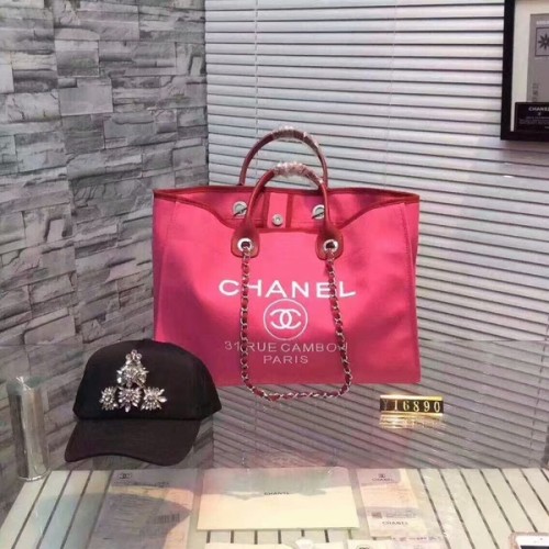 Chanel Grote Canvas Tote Boodschappentas CNA1679 Roze