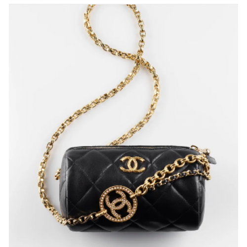 Chanel MINI BOWLINGTAS AS3384 zwart