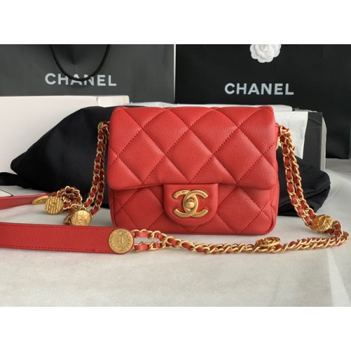 Chanel MINI FLAP TAS AS3368 Bourgondië