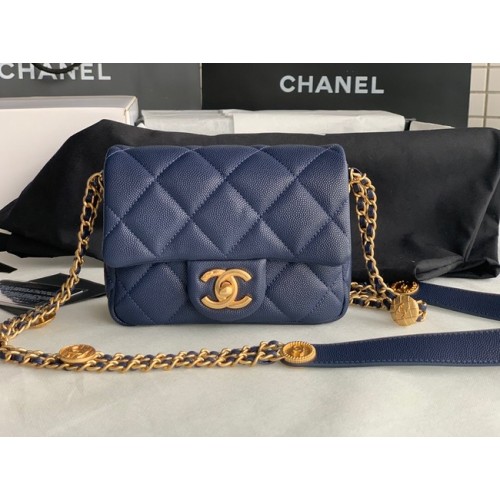 Chanel MINI FLAP TAS AS3368 Koningsblauw
