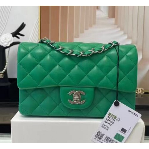 Chanel MINI Flap Bag Origineel Schapenleer 1116 Groen