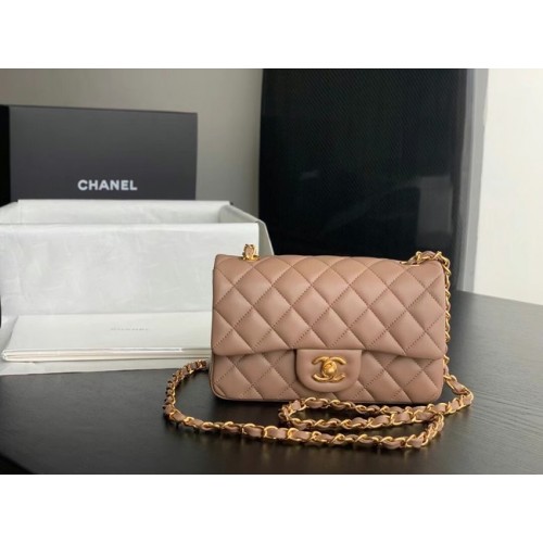 Chanel MINI Flap Bag Origineel Schapenleer 1116 Taupe