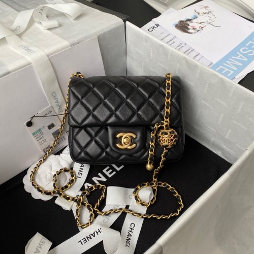 Chanel MINI Flap Bag Original Schapenleer AS1786 zwart